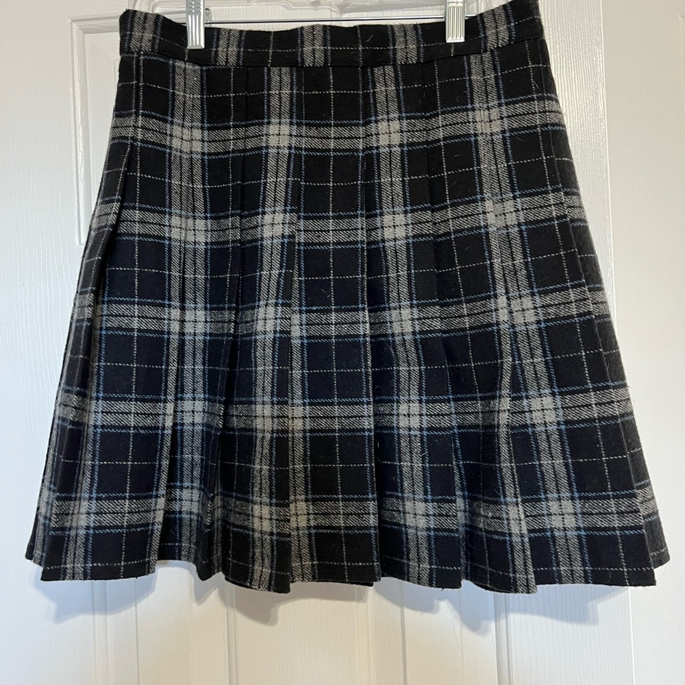 Plaid pleated mini skirt